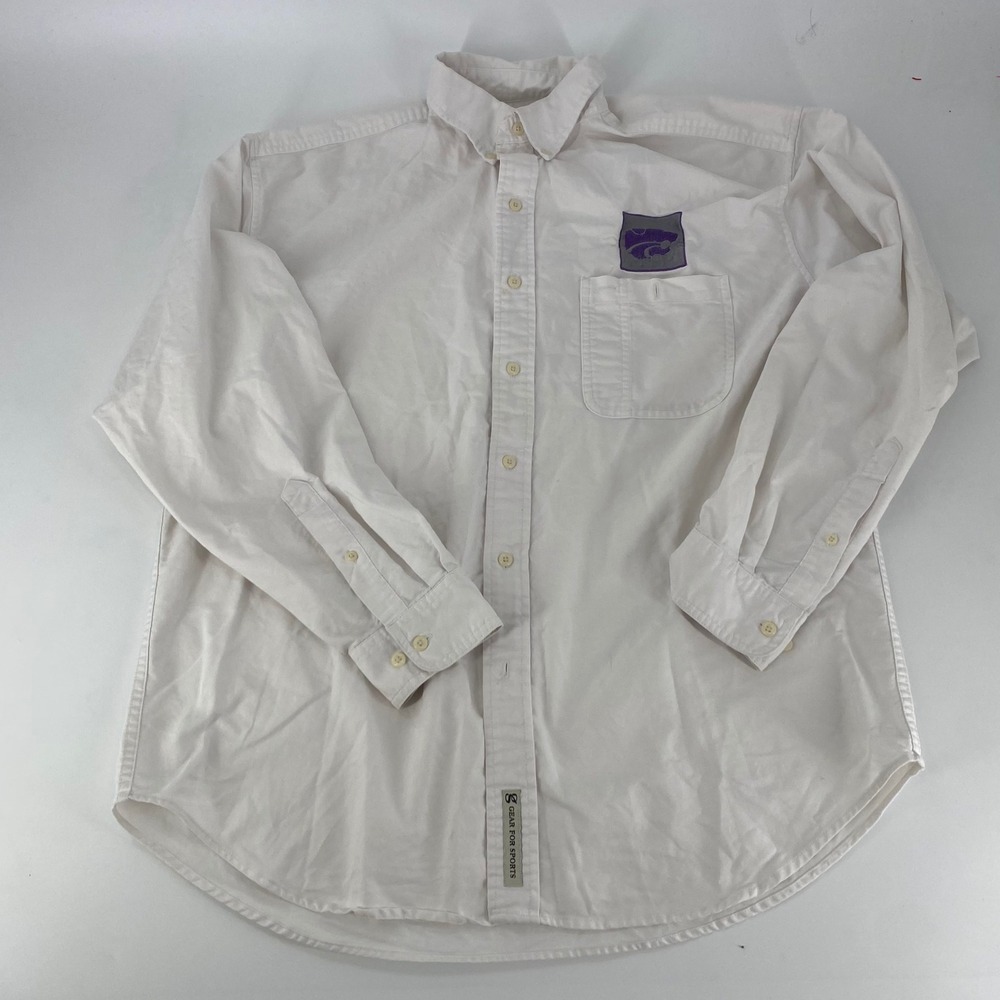 Gear for Sports Men's White Button Down Shirt K-State Wildcats Pocket Size L
